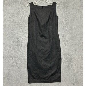 Vintage Trio Womens Wool Dress Size 6 Charcoal‎ Gray Shift Straight Knee Length